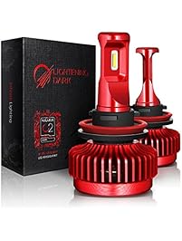 LIGHTENING DARK 10000 Lumens Ultra Bright H11 (H8,H9) LED Headlight Bulbs,Philips TX1860 Chip Conversion Kit,6000K Cool White - 3 Yr Warranty
