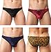 Winday Men Briefs Breathable Ice Silk Triangle Bikinis and Lace Underwear N131
