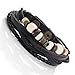 Urban Jewelry Vintage Earth Brown and Blond Beaded Bracelet - Black Genuine Leather Snap Resizable Cuff Bracelet (8.5