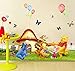 Wall Decal Sticker Winnie The Pooh Piglet Tiger and Friends Kids Bedroom Nursery Daycare and Kindergarten Mural Home Decor DIY Self Adhesive Removable