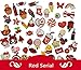 AMOBESTER 50PSC Assorted Decoden Pieces Flatback Resin Cabochons Slime Charm Red Serial