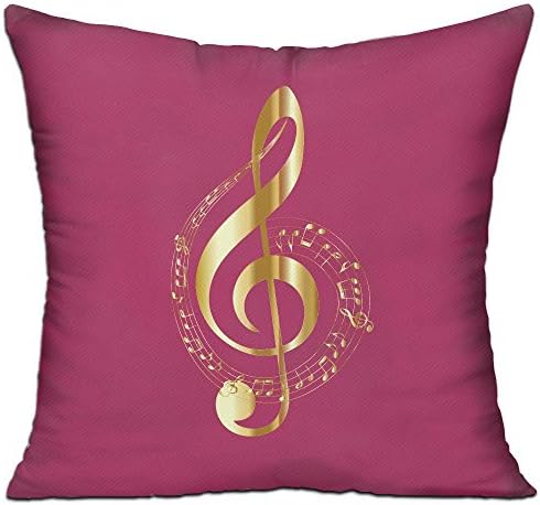 Abstract Golden Music Notes Pattern Sofa Bed Home Decor Throw Pillow Cover Hug Plush Pillow