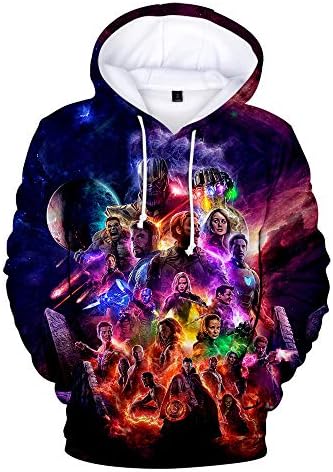 Aveheros Avenger's Endgame Hoodie Unisex Superhero Cosplay Quantum Sweater 3D Commemorate Costume Sweatshirt