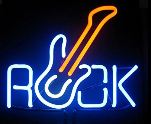 Cozyle Rock Live Music Neon Sign 17"x14" Real Glass Bright Neon Light for Mancave Beer Bar Pub Garage Room