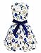 Little Hand Toddler Girls Dresses with Bowknot Summer Floral Dress for Kids Sleeveless Sundress Size 4 5