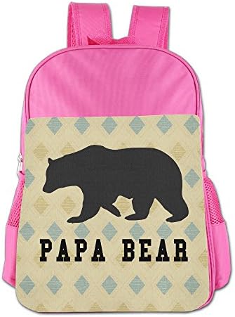 Papa Bear Father's Day Girl 4-15 Age School Bags Pink