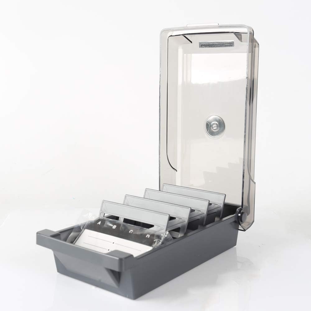 Business Card Holder Business Name Card Index Card Filing Box Business Card Storage Business Index Card Organizer Rolodex 500 Cards 4 Divider Boards & A-Z Guides