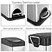 Fortune Candy Step Trash Can,Carbon Steel Garbage Can with Lid and Plastic Inner Bucket for Bathroom (Stainless Steel)