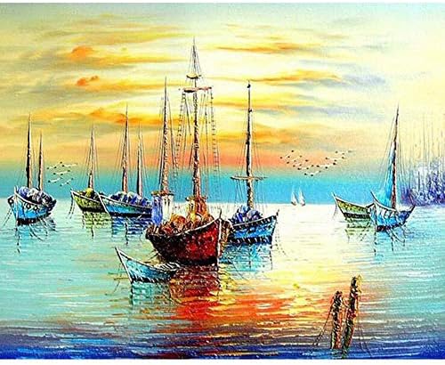 DIY Painting by Number Kits,Oil Paint Drawing Canvas with Brushes Christmas Decor Decorations Gifts - 16 * 20 inch Frameless
