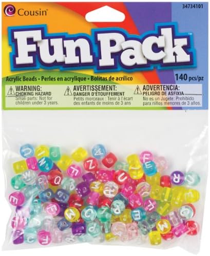Cousin Fun Packs 140-Piece Round Alpha Beads