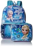 Disney Girls' Frozen Backpack with Lunch Window Pocket, Blue