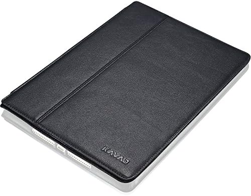 KAVAJ iPad Air 2 leather case cover "Hamburg" black - genuine leather with stand-up feature. Thin Smart Cover as premium accessory for the original Apple iPad Air 2