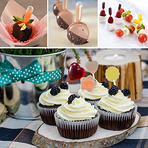 Cupcakes Pipettes,125PCS 4 ml Plastic Strawberry Pipettes Mini Pipettes Squeeze Dropper Liquid Injector Pipettes for Strawberries, Cupcake, Chocolate, Birthday Party and Holiday Decoration