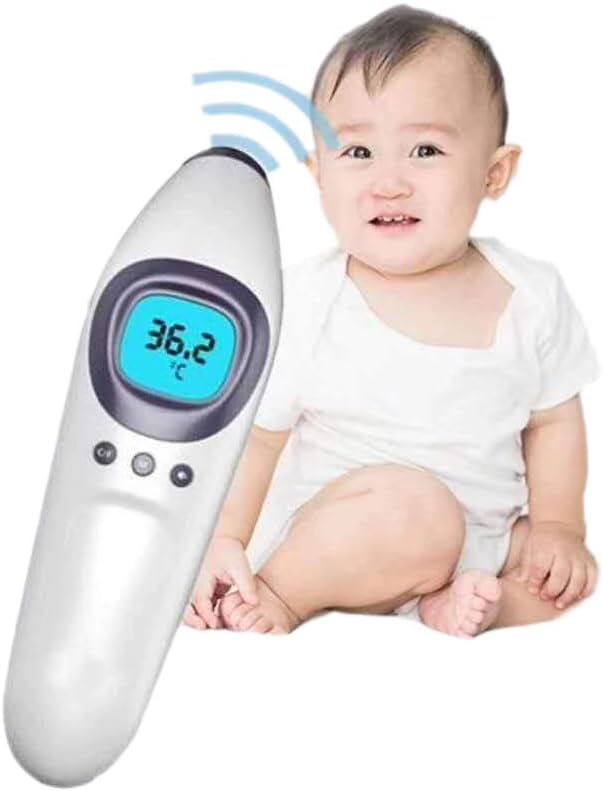 Forehead Thermometer Digital Infrared Body Temporal Household Thermometer for Baby and Adult 50℉~113℉(10℃～45℃) (White)
