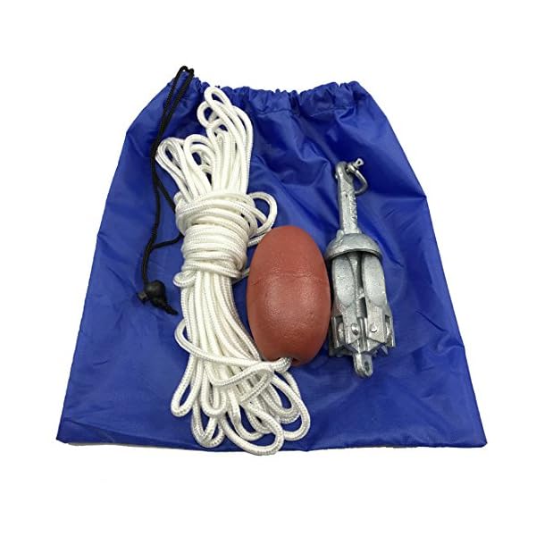 TuhooMall-Folding-kayak-Anchor-System-kits-with-Rope-Marker-Buoy-Storage-Bag-for-Canoes-Dinghy-Assault-Boats-Rubber-Boats-Canoe-and-kayak-Fishing-Boats-Jet-Ski