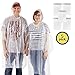 Rain Ponchos for Adults Disposable or Reusable - 5 Pack - Clear Waterproof Emergency Poncho with Drawstring Hood - Extra Thick & Strong - Perfect for Theme Parks, Concerts, Sporting Events, Camping