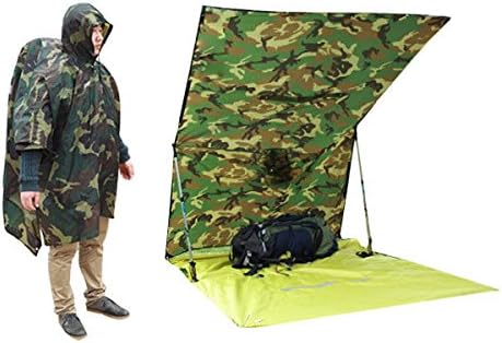 dipshop Hiking Raincoat Backpack Cover Ground Mat Reflective Ponc ( Camouflage )