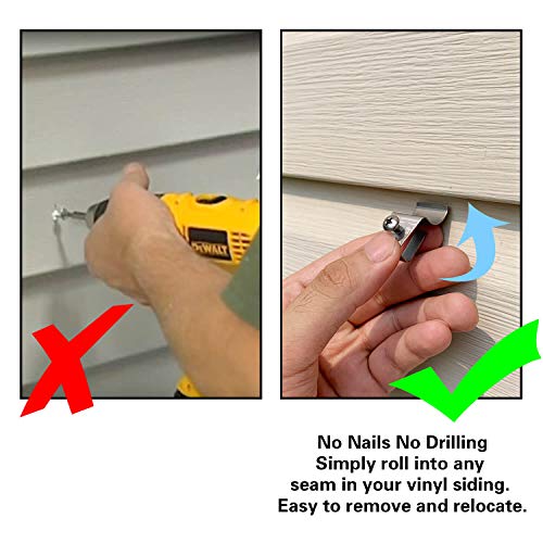 Vinyl Siding Clips Hooks No-Hole Needed Siding Screws Hanger for Mount Home Security Camera (20 Pack)