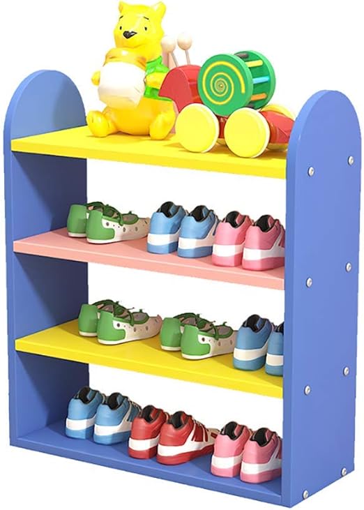 Children's Shoe Rack 4 Layers Colorful Free Standing Shoe Racks
