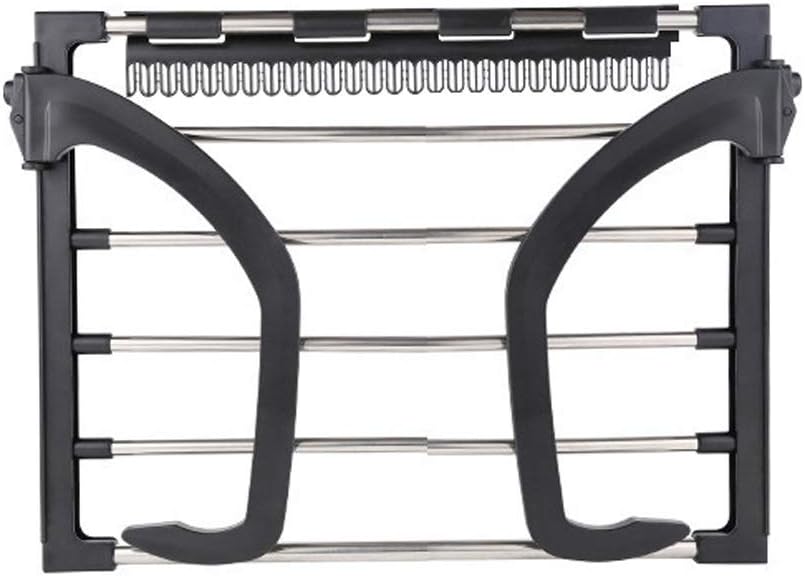 VOSAREA Balkon Heizkörper-Wäschetrockner Edelstahl Hängetrockner Balkontrockner Wandtrockner Heizkörpertrockner Wandwäschetrockner Wäschehalter Wand-Wäscheständer zum Hängen (Schwarz)
