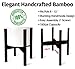 Mid Century Adjustable Plant Stand – Elegant 100% Real Bamboo – Durable and Sustainable – Fits All Widths 8 to 12 inches – 150lb Capacity (Midnight Bamboo)thumb 1
