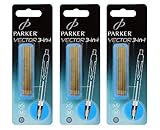 Parker Vector 3-In-1 D1 Multi-Functional Refills, Blue Ink, Medium Point, Pack of 15
