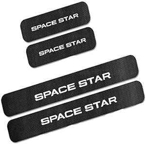 4 stuks Koolstofvezel Auto Dorpels Protector,voor Mitsubishi Space Star Auto Kick Platen Antislip Anti-Kras Styling…