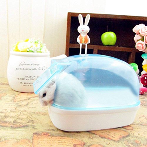 Ocamo Small Animal Plastic Hamster Bathroom Bath Sand Room Sauna Toilet Bathtub Dustproof Plastic Box for Small Pet - Thumbnail 4