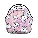 Boys Girls Kids Women Adults Insulated School Travel Outdoor Thermal Waterproof Carrying Lunch Tote Bag Cooler Box Neoprene Lunchbox Container Case (Many Unicorns)