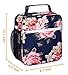 Leakproof Insulated Reusable Cooler Lunch Bag - Durable Compact Office Work School Lunch Box with Multi-Pockets & Detachable Buckle Handle for Women,Men and Kids-Big Blue Peony