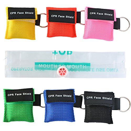 7TECH CPR Keychain Mask 7 Packs Face Shields Emergency Kit with One-way Valve