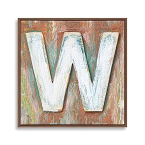 Framed Canvas Wall Art Alphabet Canvas Prints Home Artwork Decoration for Living Room,Bedroom - 16x16 inches