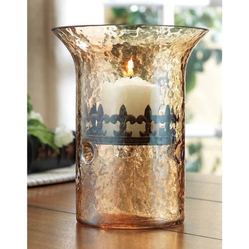 7.5" AMBER CYLINDER HURRICANE WTIH FLEUR GB Hurricane