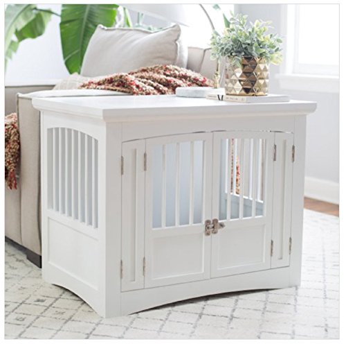 Hot Sale! Indoor Dog Crate End Table Cage Pet House Wooden Kennel Nightstand 2 Door Latch - Thumbnail 4