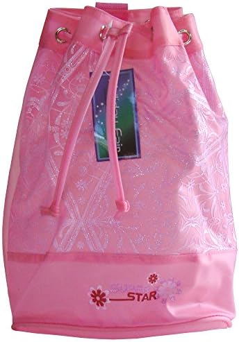 Drawstring Vinyl Beach Bag - Pink