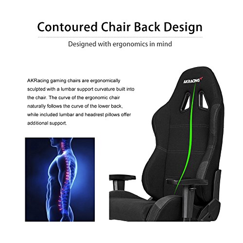 AKRacing Core Series EX-Wide Gaming Chair with High Backrest, Recliner, Swivel, Tilt, Rocker & Seat Height Adjustment Mechanisms, 5/10 Warranty - Black - Thumbnail 4