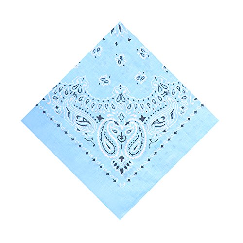 6 Pack Cotton Bandana Wreath Bandanas,Light Blue