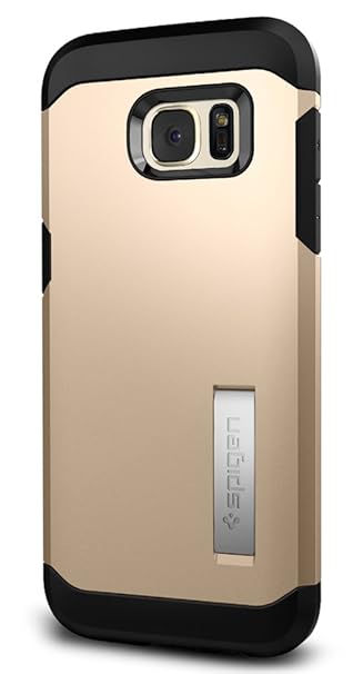 Samsung Galaxy S7 Edge Hülle, Spigen® [Tough Armor] Schwerschutz [Chamapagne Goldl] Doppelte Schutzschicht & Extrem Hoher Fal