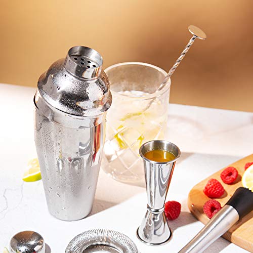Edelstahl Cocktail Shaker Bar Set Cocktail Zubehör in Geschenkbox mit 750ml Martini Cocktail Shaker, Hawthorne Barsieb… – Bild 5