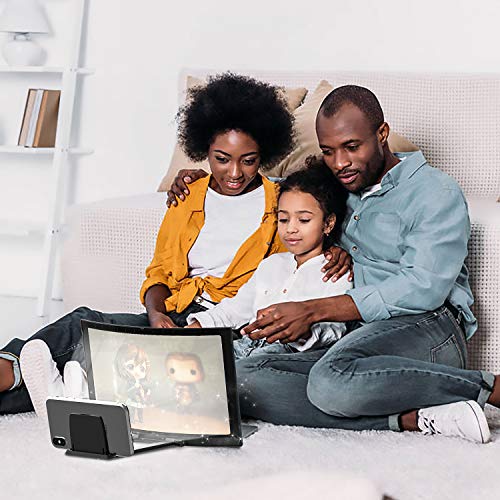 Screen-Magnifier-for-Cell-PhoneCurve-Screen-Magnifier-Phone-Accessories-with-Foldable-Phone-Stand-12-HD-Mobile-Phone-Projector-for-Movies-and-Videos-Phone-Accessories-Gadgets-Tech-Gifts-for-Men