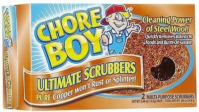 New 2pk CHORE BOY Copper Scrubbers Scorring Sponges Cleaning Kitchen Lawn Tools