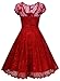 Missmay Women's Vintage Cap Sleeve Lace Overlay Elegant Evening Party Swing Dress
