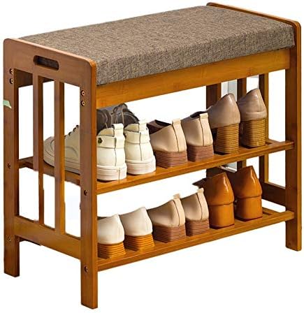 靴ベンチ収納キャビネット シートクッションと廊下食器棚オーガナイザー 色 ブラウン サイズ 80cm Pasadenahc