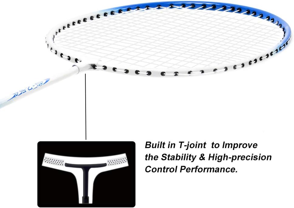 Portzon 2 Player Badminton Racquets Set, Double Rackets, Lightweight & Sturdy Perfect for Beginner, 1 Carrying Bag Included, 2-Packs (Badminton Racket Set) : Sports & Outdoors
