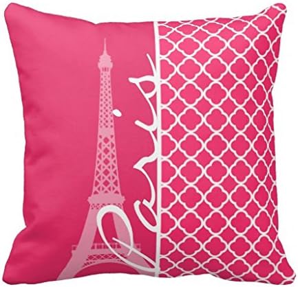 Paris Hot Pink Moroccan Quatrefoil Throw Pillow Case