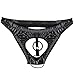 YiZYiF Men's Faux Leather Black Ball Lifter G String with Two O Rings (X-Large(Waistline:27.5-39.0