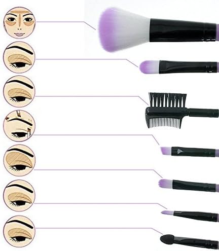 sumanee 7pcs Makeup Cosmetic Brush Blush Eyeshadow Lip Brushes Tool Set Kit + Bag Case