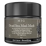 Organic Dead Sea Mud Mask By MIG Soap & Body Co Facial Acne Blackheads Pimples Scars Treatment Wrinkle Reduction with Dead Sea Minerals to Help Pull Toxins From Skin Natural Moisturizer Skin Cleaner