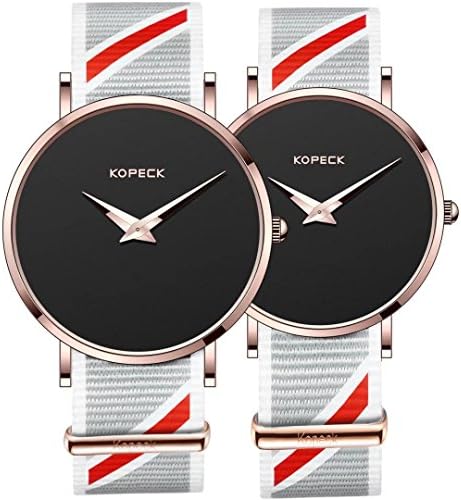 KOPECKcouples' Ultrathin Japanese Analog Quartz Movement Exquisite Wrist Watch Waterproof With Two Bands