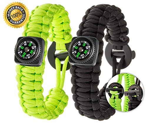 A2S SURVIVAL Paracord Bracelet K2-Peak – Survival Gear Kit with Embedded Compass, Fire Starter, Emergency Knife & Whistle – Quick Release Slim Buckle Design A2S SURVIVAL Paracord Bracelet K2-Peak – Survival Gear Kit with Embedded Compass, Fire Starter, Emergency Knife & Whistle – Quick Release Slim Buckle Design